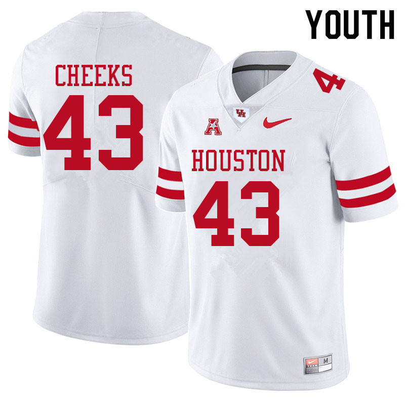 Youth #43 Trimarcus Cheeks Houston Cougars College Football Jerseys Sale-White